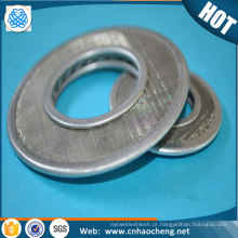 Disco de filtro de malha de aço inoxidável PE de 160mm de diâmetro 20mm * 0.3mm